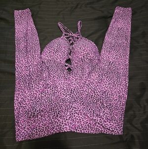 Leopard Print Pink Women's Bodysuit
